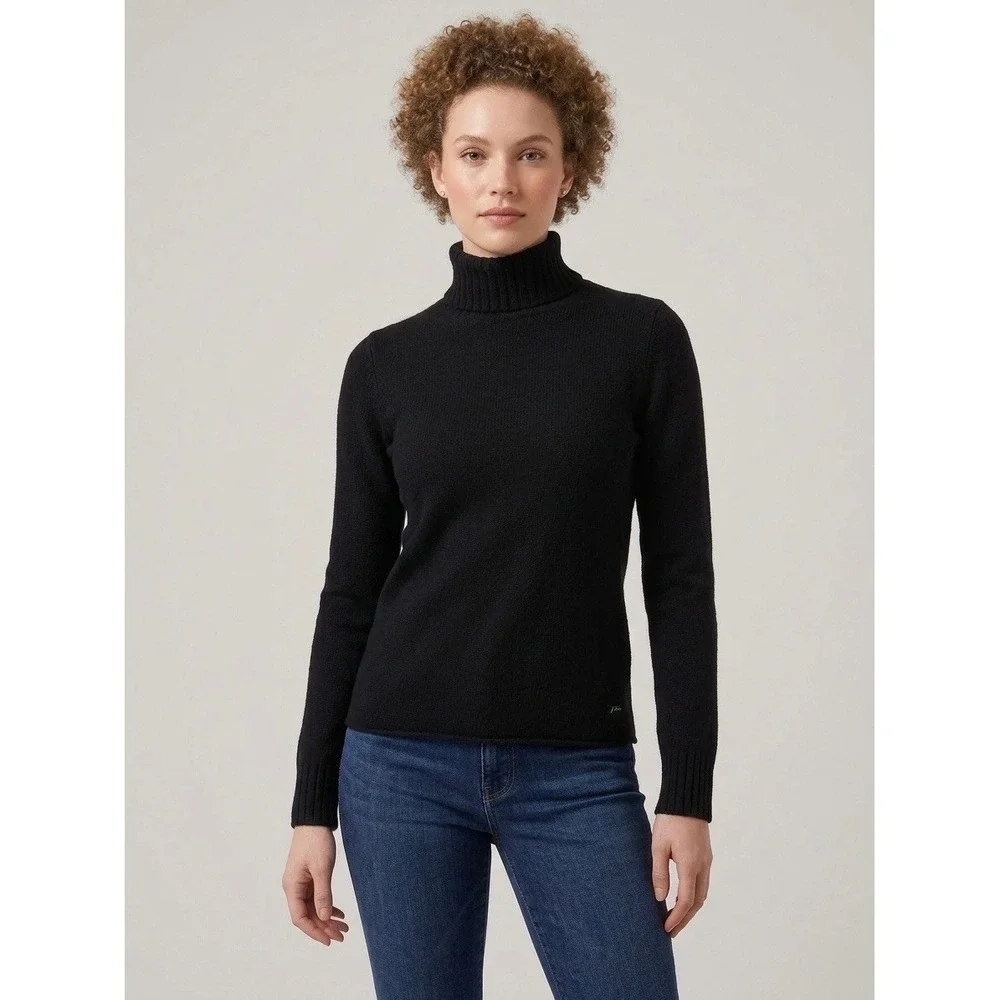 J.Crew Womens Black 100% Cashmere Turtleneck Sweater Size XS